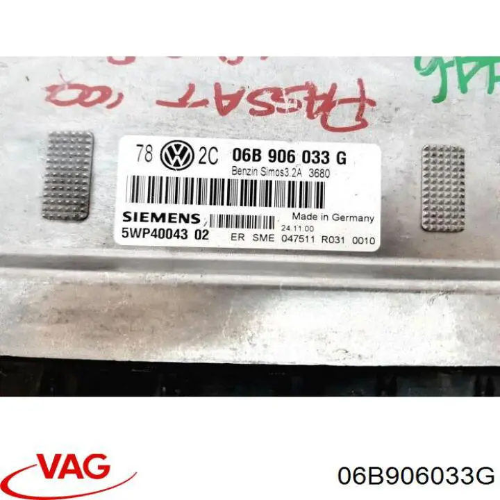 06B906033AL VAG centralina del motor / modulo de control del motor (ecu)