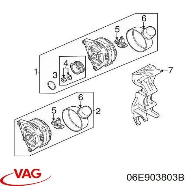 06E903803B VAG regulador de rele del generador (rele de carga)