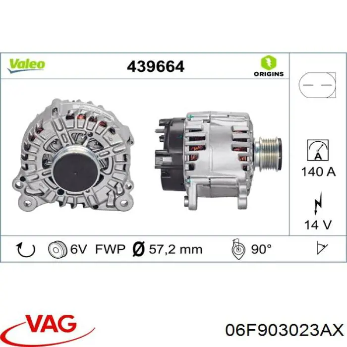 06F903023AX VAG alternador