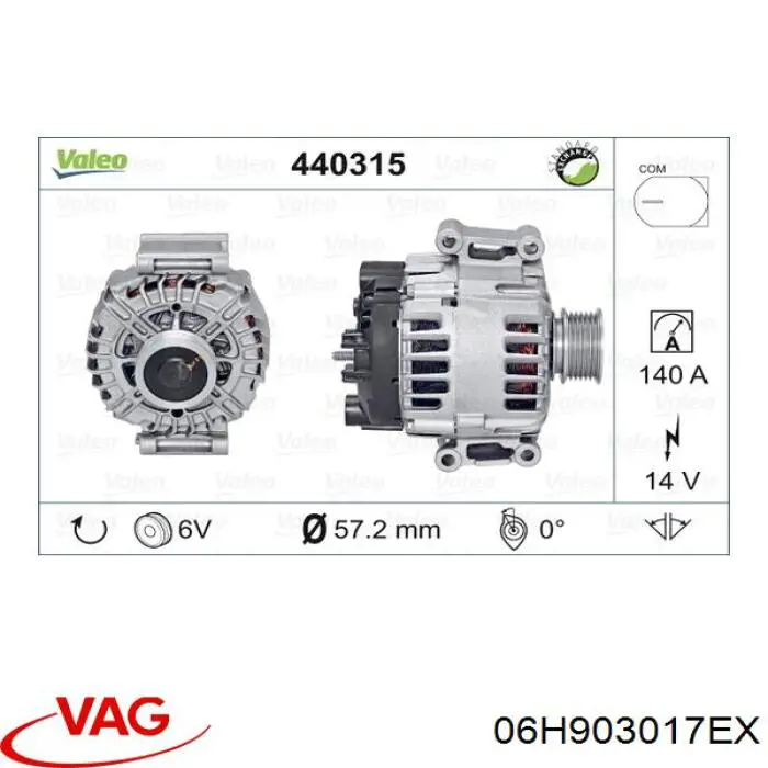 06H903017EX VAG alternador