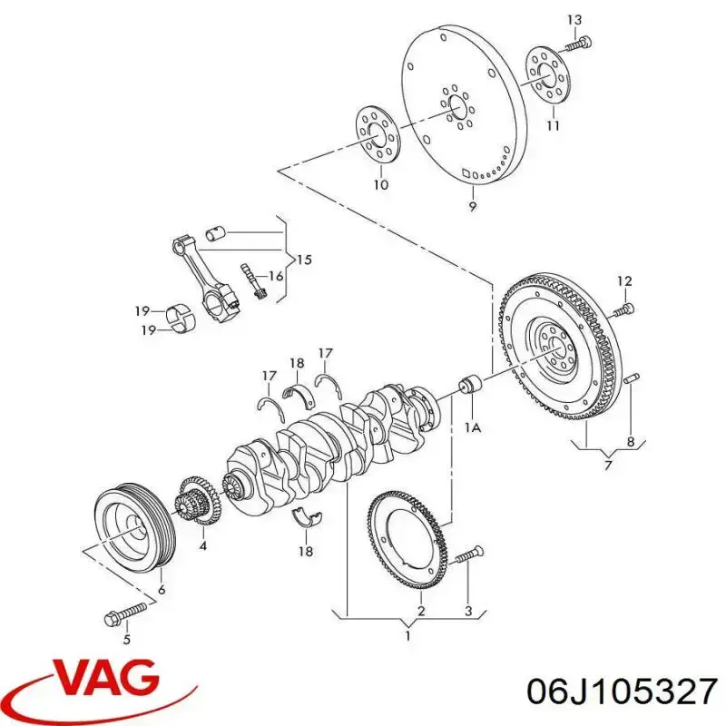 06J105327 VAG volante motor