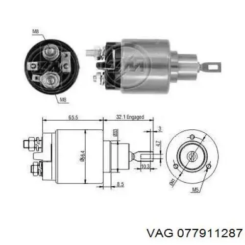 077911287 VAG interruptor magnético, estárter