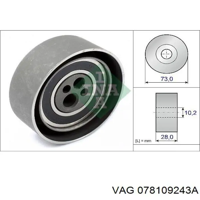 078109243A VAG rodillo, cadena de distribución