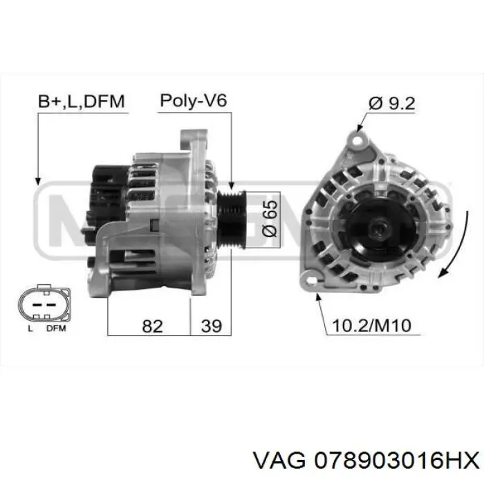 078903016HX VAG alternador