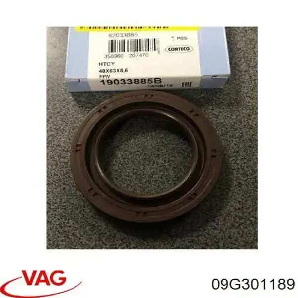 09G301189 VAG anillo retén de semieje, eje delantero