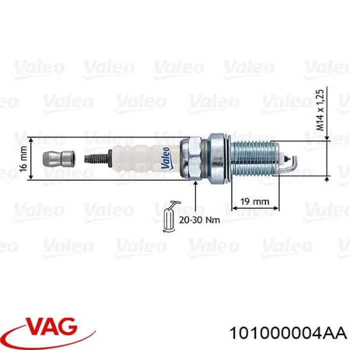 101000004AA VAG bujía de encendido