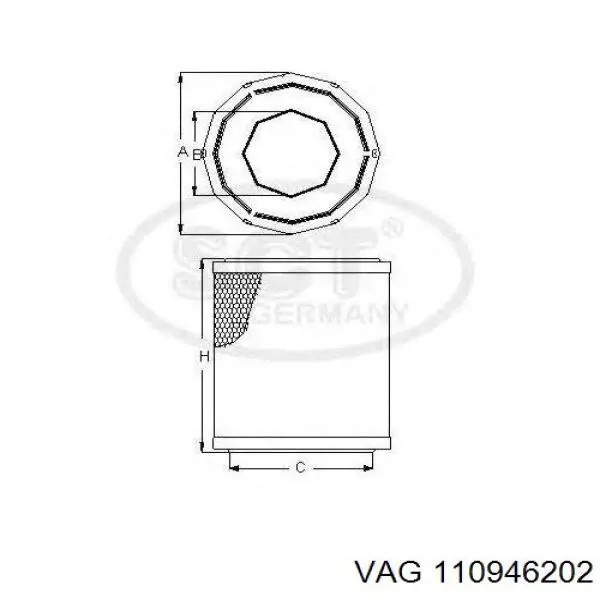 110946202 VAG filtro de aire