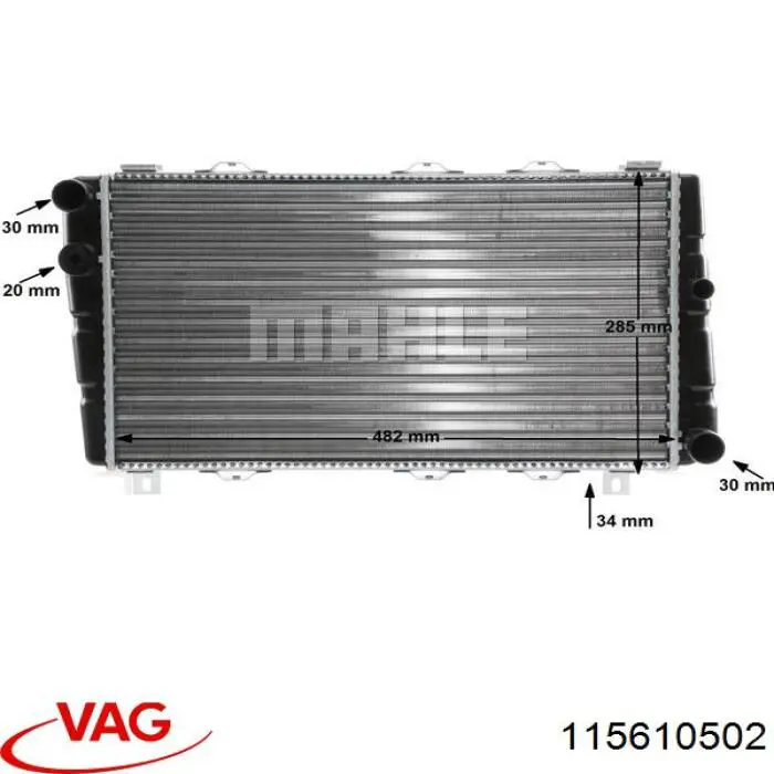 115610502 VAG radiador refrigeración del motor