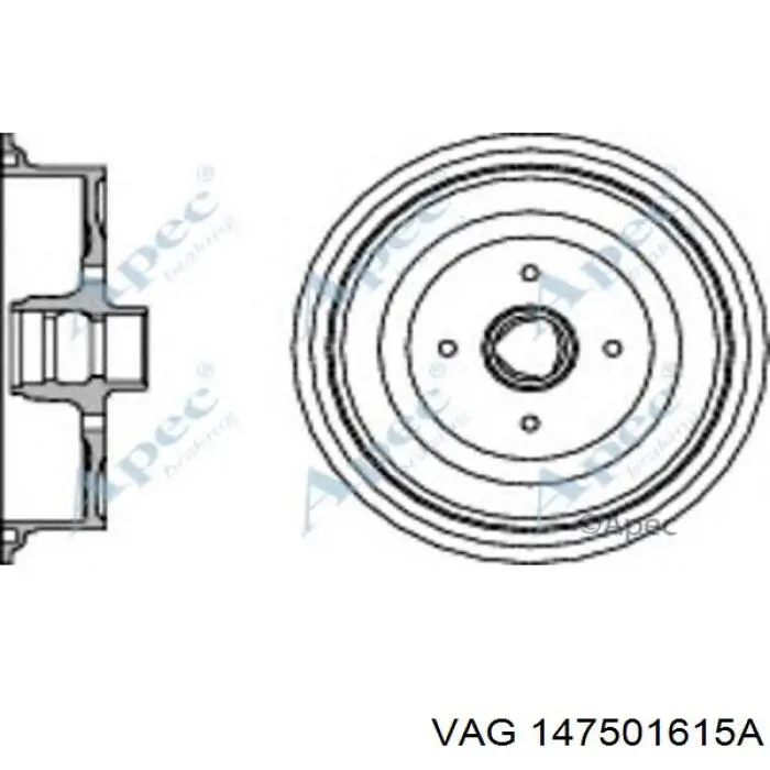 147501615A VAG freno de tambor trasero