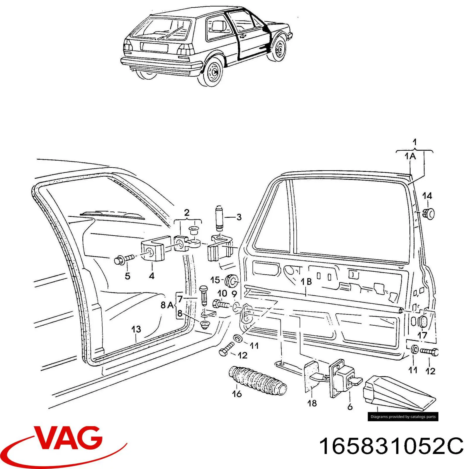  Puerta delantera derecha para Volkswagen Golf 2 