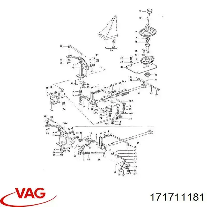 171711181 VAG manguito de cambio de marcha (palanca selectora)