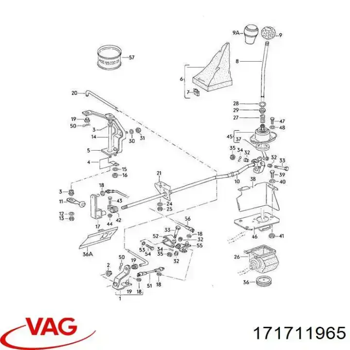171711965 VAG manguito de cambio de marcha (palanca selectora)