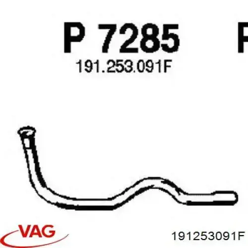 191253091F VAG tubo de admisión del silenciador de escape delantero