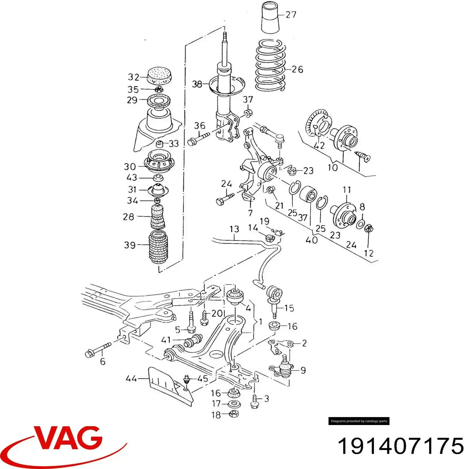 191407175 VAG rótula de suspensión inferior
