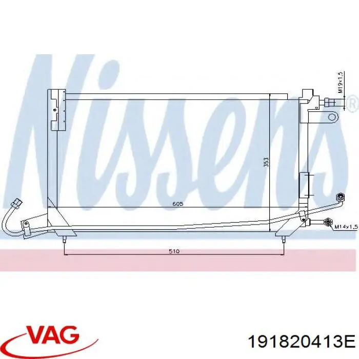 191820413E VAG condensador aire acondicionado