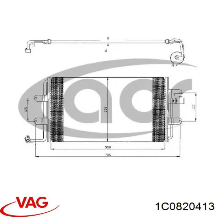 1C0820413 VAG condensador aire acondicionado