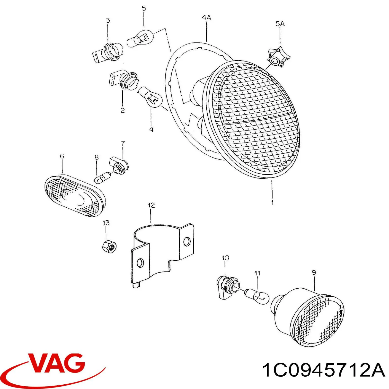  Faro antiniebla trasero derecho para Volkswagen Beetle 9C