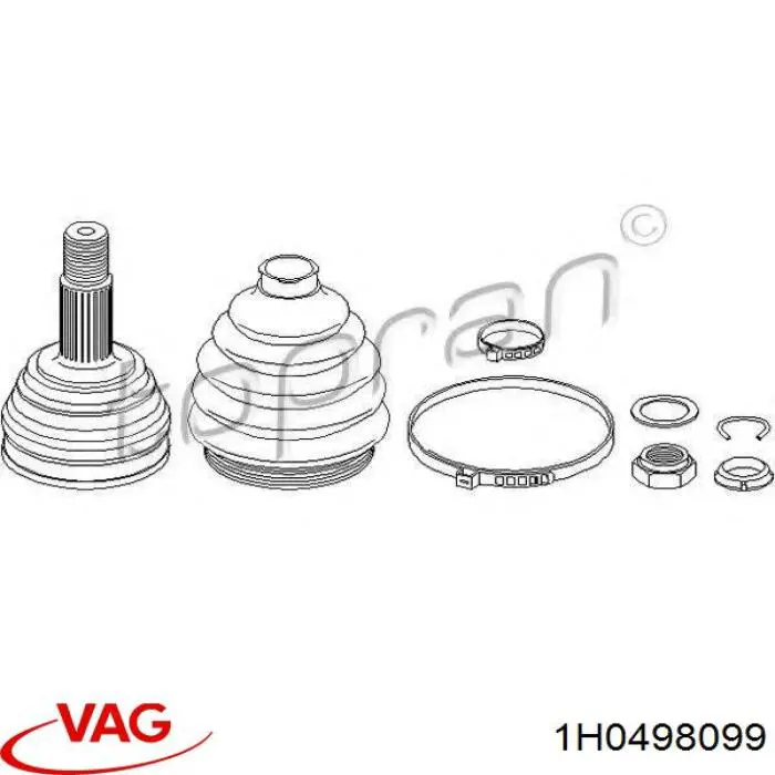 1H0498099 VAG junta homocinética exterior delantera