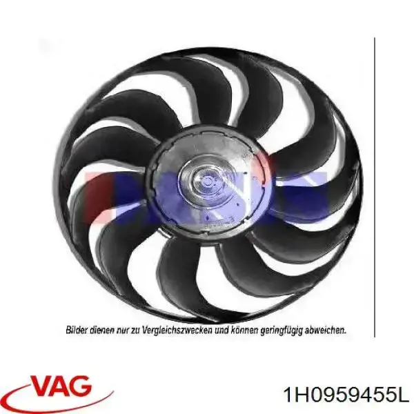 1H0959455L VAG ventilador (rodete +motor refrigeración del motor con electromotor completo)