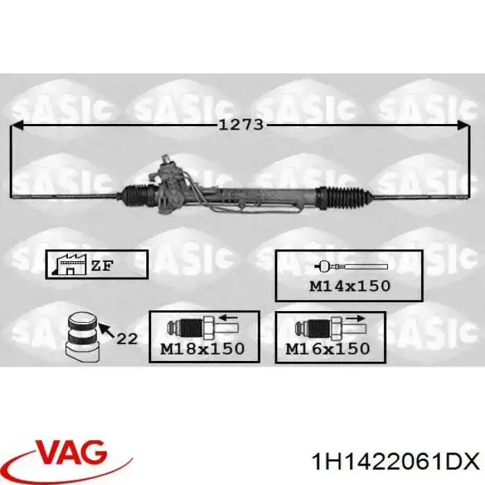 1H1422061DX VAG cremallera de dirección