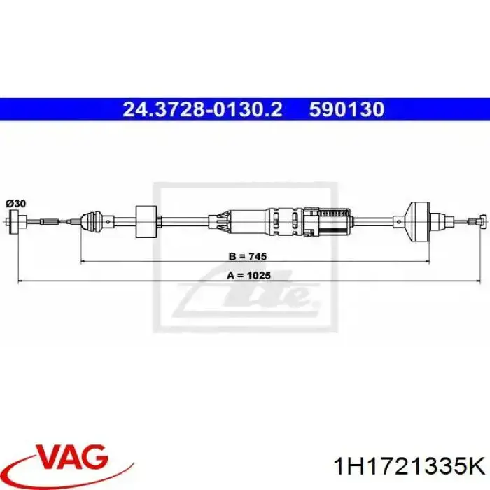 1H1721335K VAG cable de embrague