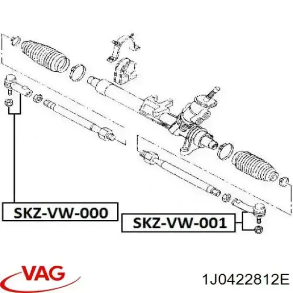 1J0422812E VAG rótula barra de acoplamiento exterior