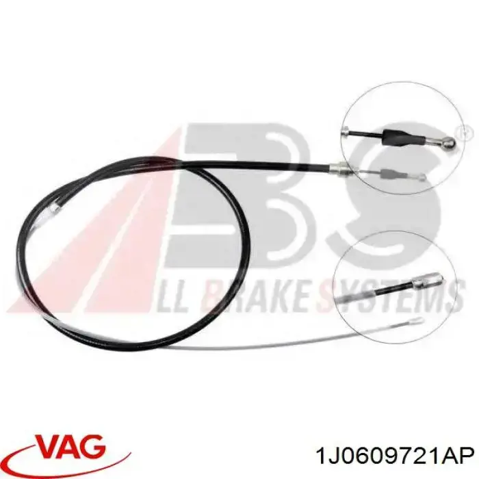 1J0609721AP VAG cable de freno de mano trasero derecho/izquierdo