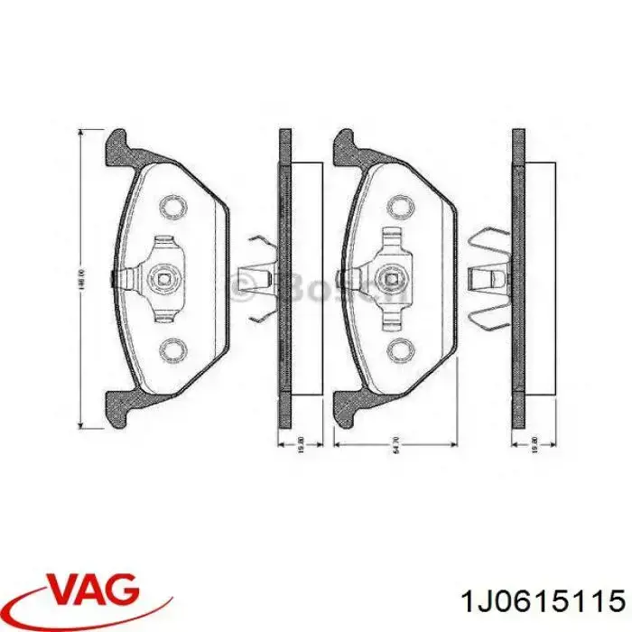 1J0615115 VAG pastillas de freno delanteras