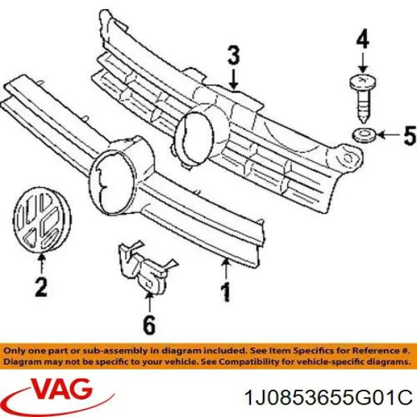 1J0853655G01C VAG panal de radiador