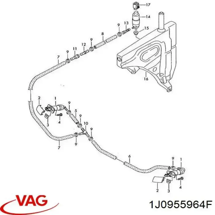  Tubo de lavafaros para Seat Altea 5P5