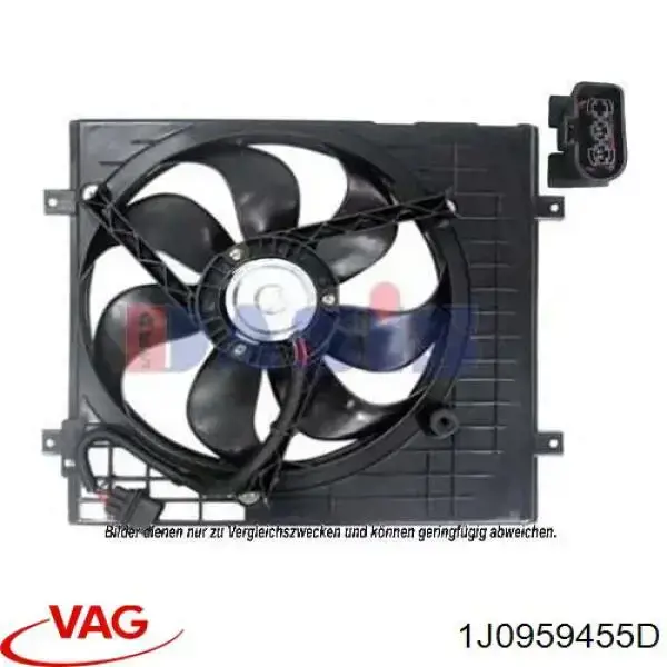 1J0959455D VAG ventilador (rodete +motor refrigeración del motor con electromotor completo)