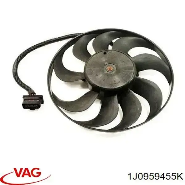 1J0959455K VAG ventilador (rodete +motor refrigeración del motor con electromotor completo)