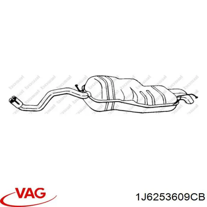 1J6253609CB VAG silenciador posterior