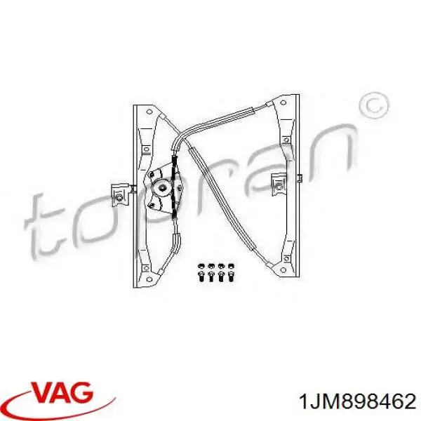 1JM898462 VAG juego de reparación, mecanismo de elevalunas, puerta delantera