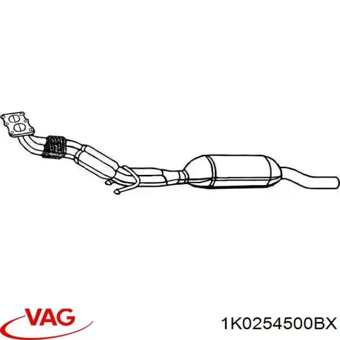 1K0254500BX VAG silenciador delantero