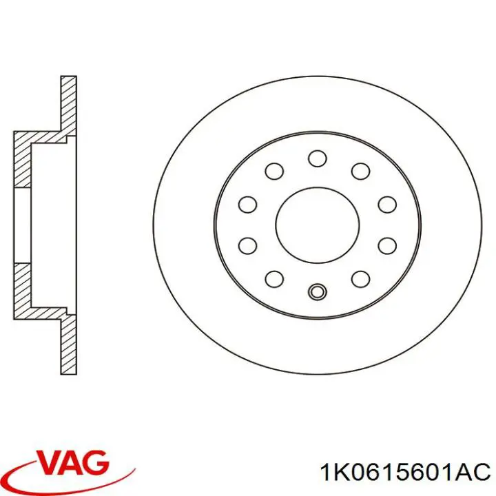 1K0615601AC VAG disco de freno trasero