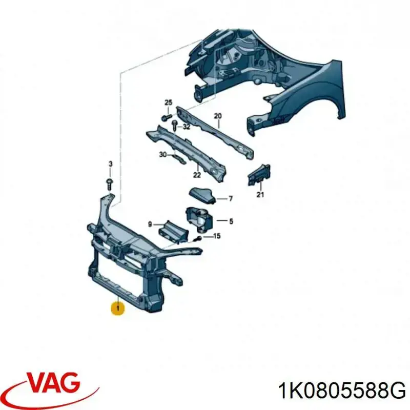 2214005 Diederichs soporte de radiador completo