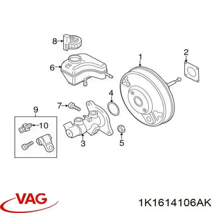 1K1614106B VAG servofrenos