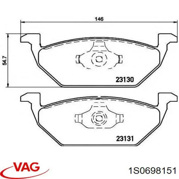 1S0698151 VAG pastillas de freno delanteras