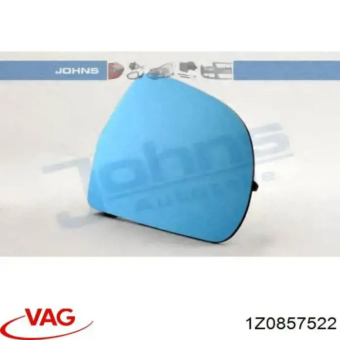 1Z0857522 VAG cristal de espejo retrovisor exterior derecho