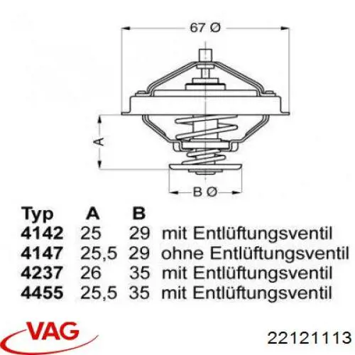 22121113 VAG termostato, refrigerante