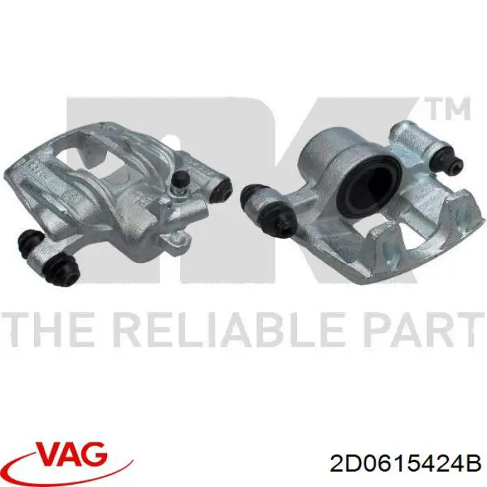 2D0615424B VAG pinza de freno trasero derecho