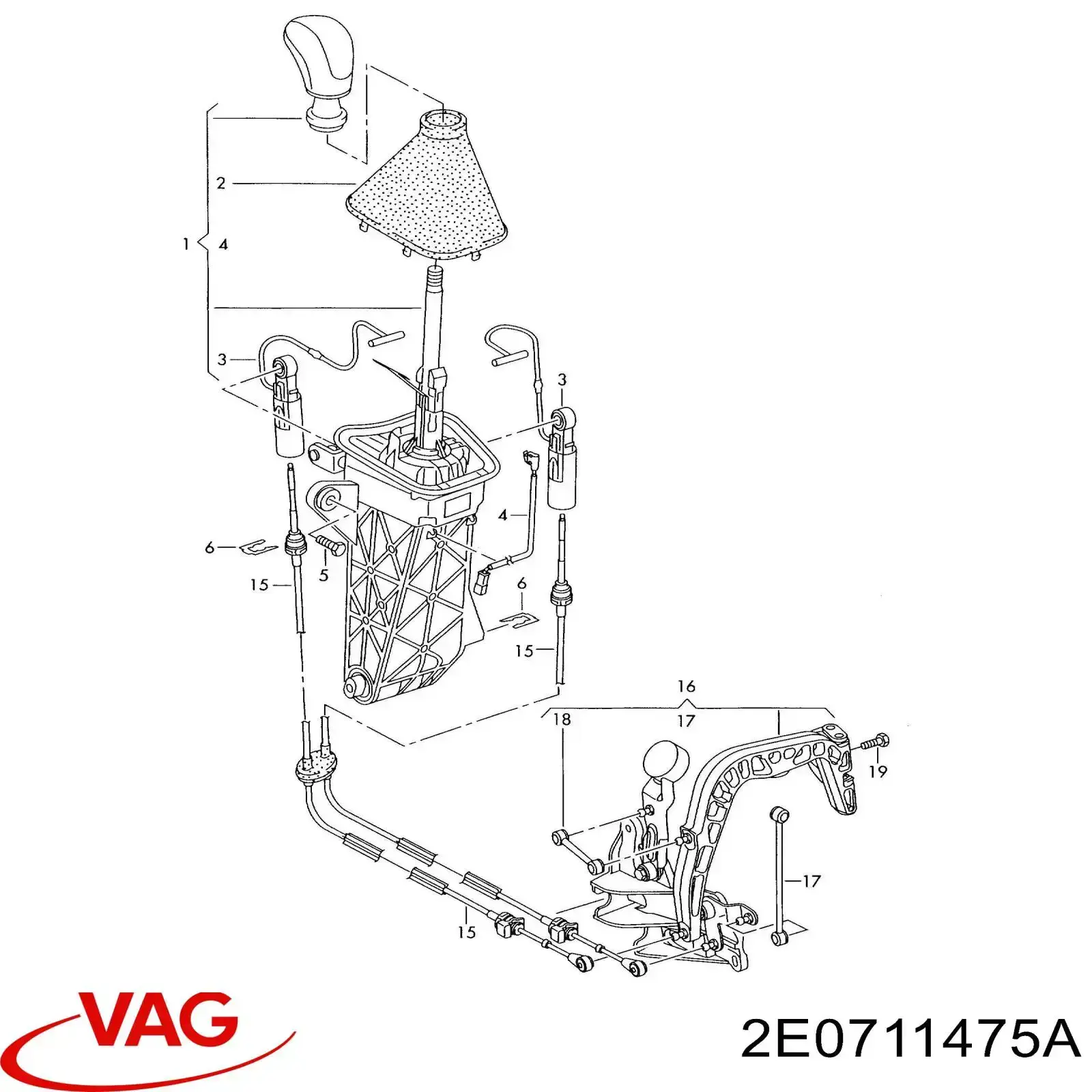  Varillaje Palanca selectora, cambio manual / automático para Volkswagen Crafter 2E