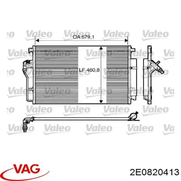 2E0820413 VAG condensador aire acondicionado