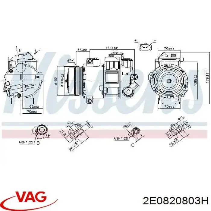 2E0820803H VAG compresor de aire acondicionado