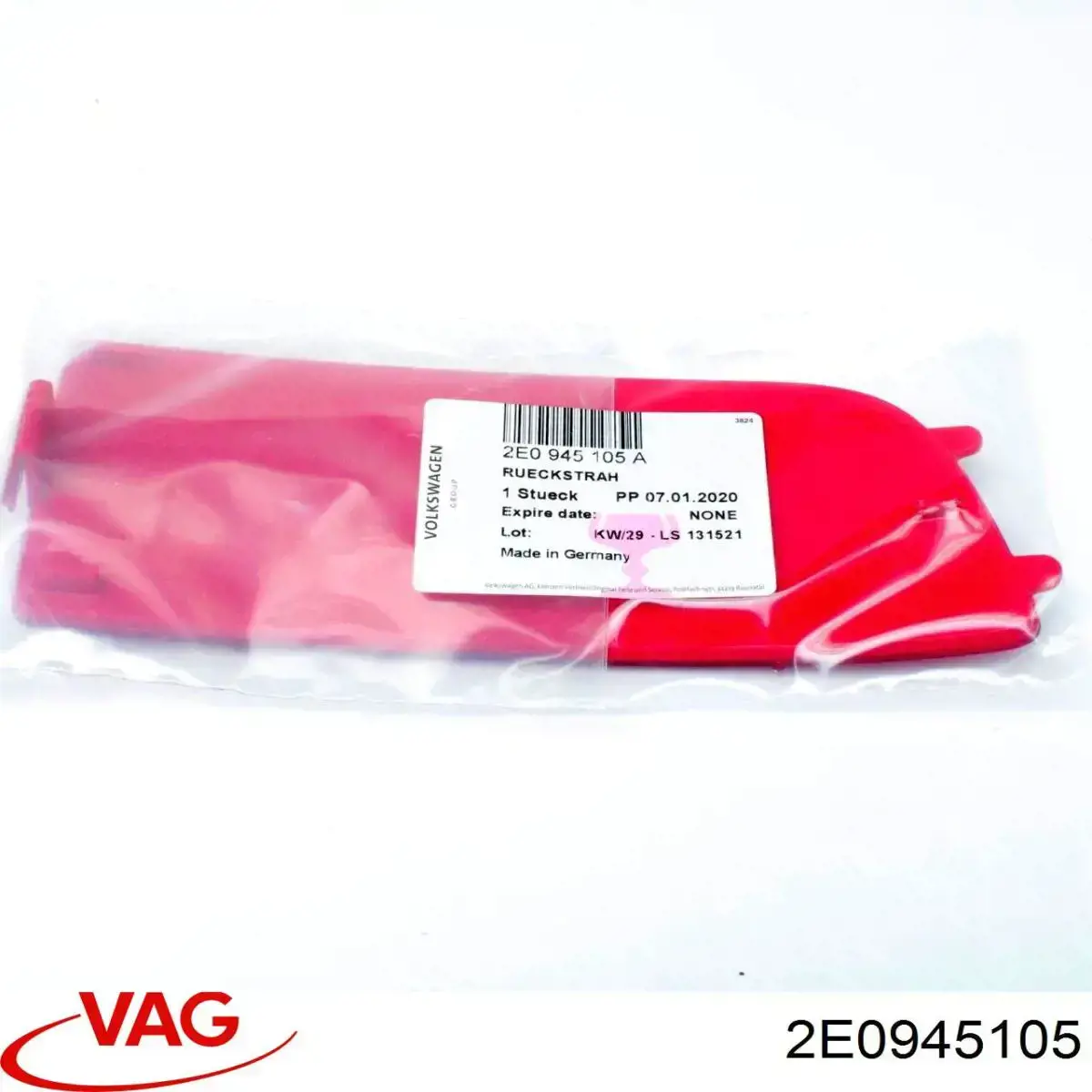 2E0945105 VAG reflector, parachoques trasero, izquierdo