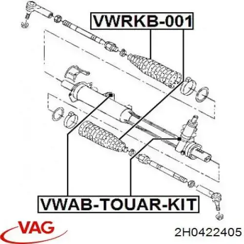 2H0422405 VAG silentblock de montaje del caja de direccion