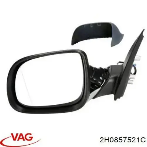 2H0857521C VAG cristal de espejo retrovisor exterior izquierdo