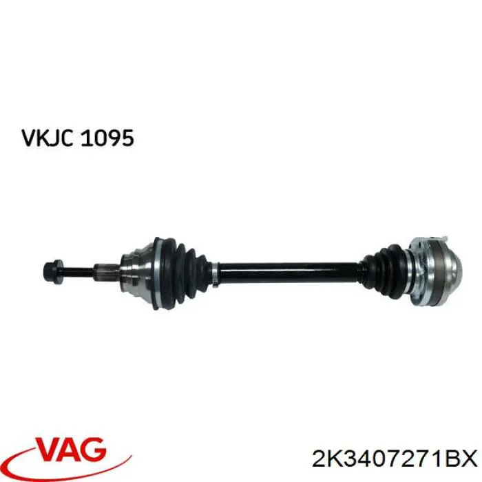 2K3407271BX VAG árbol de transmisión delantero izquierdo