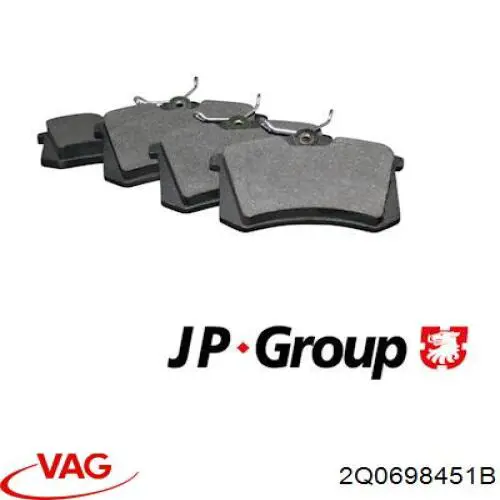 2Q0698451B VAG pastillas de freno traseras